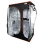 BAY6 grow tent with durable poles and 95% reflective mylar interior, featuring drawstring ports for ducting and cabling.