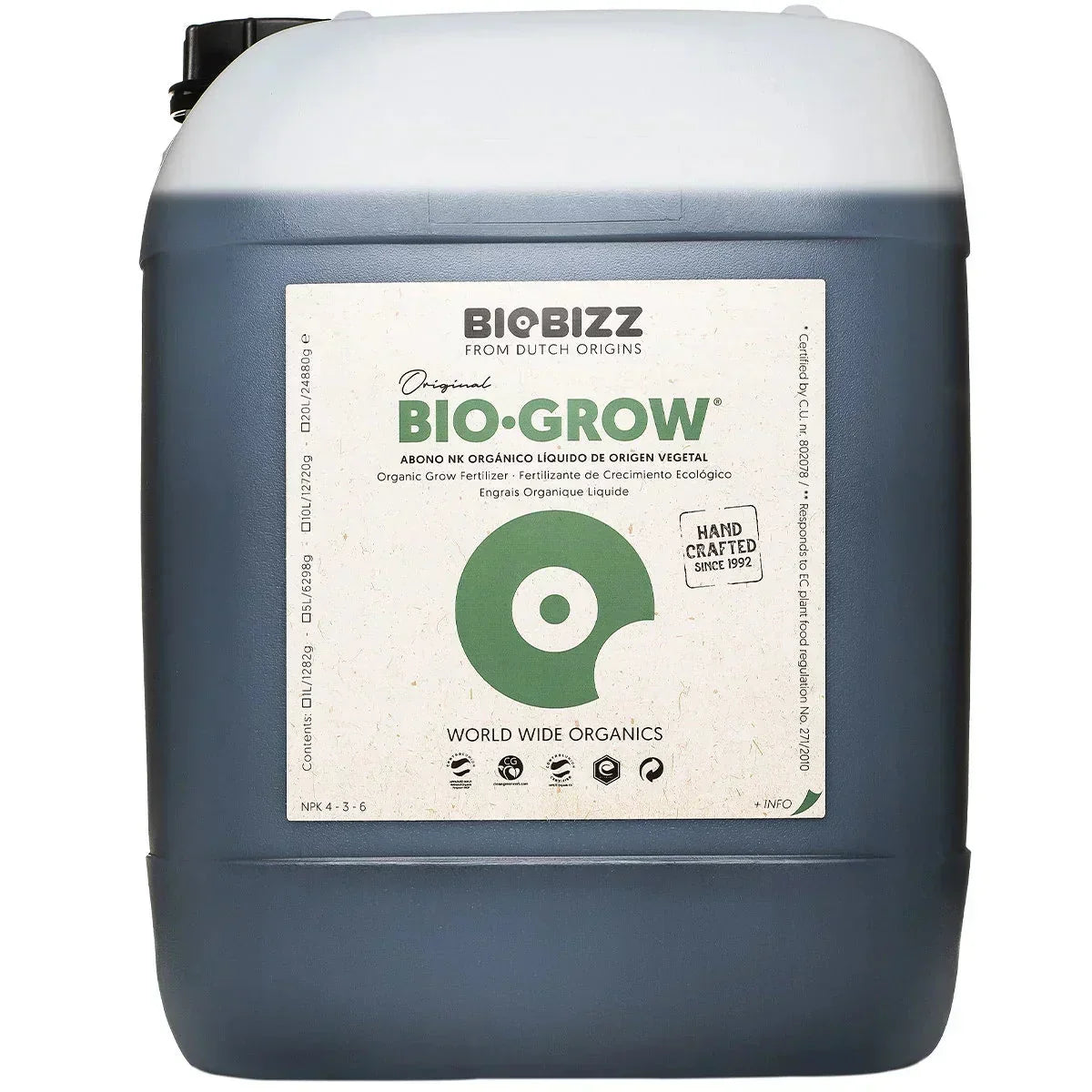 BioBizz Bio-Grow is a high-performance fertilizer designed for use during your plants' lifecycle. It improves your plants'