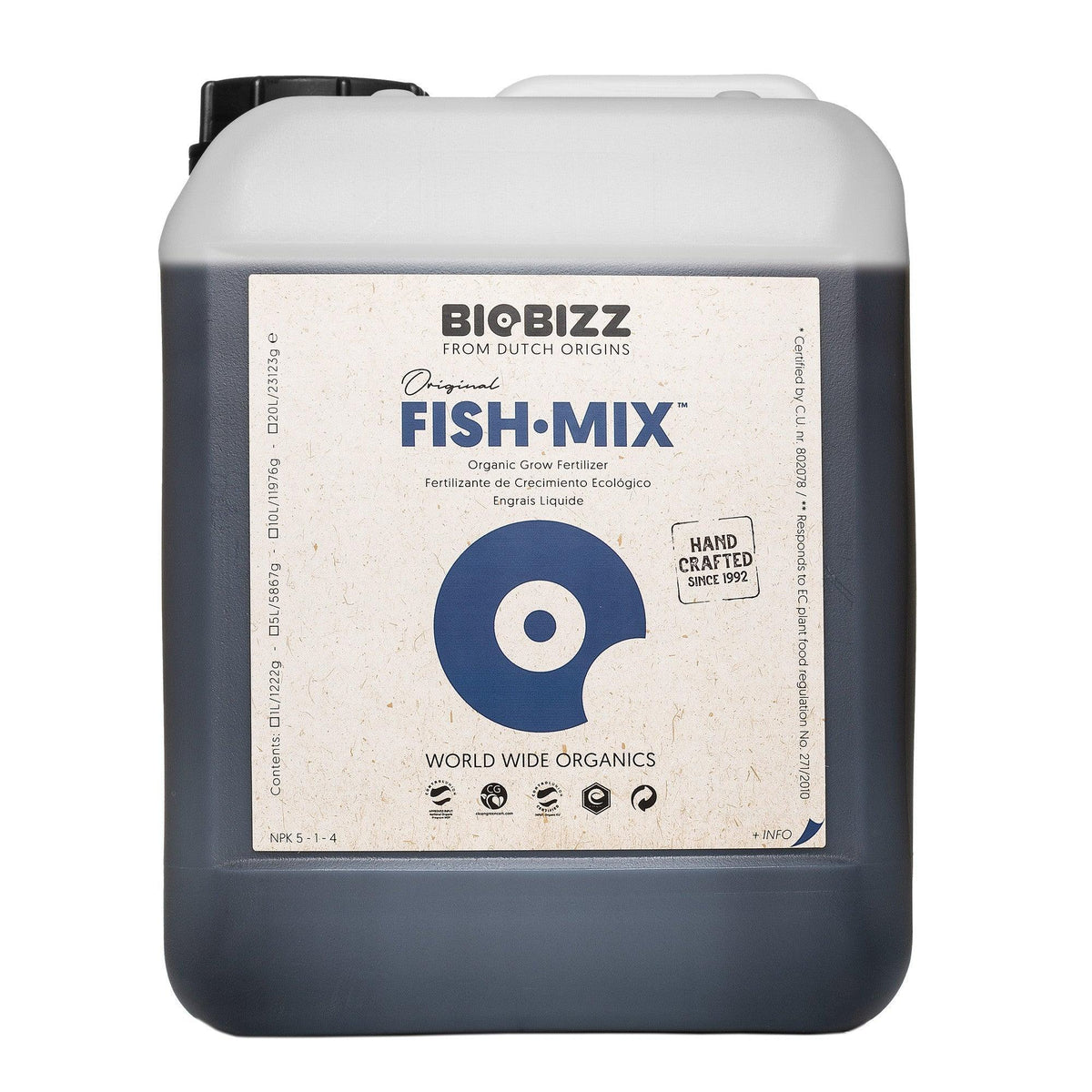 BioBizz Fish Mix Unlock vigorous growth and lush foliage with this premium organic fish-based nutrient, crafted to enrich
