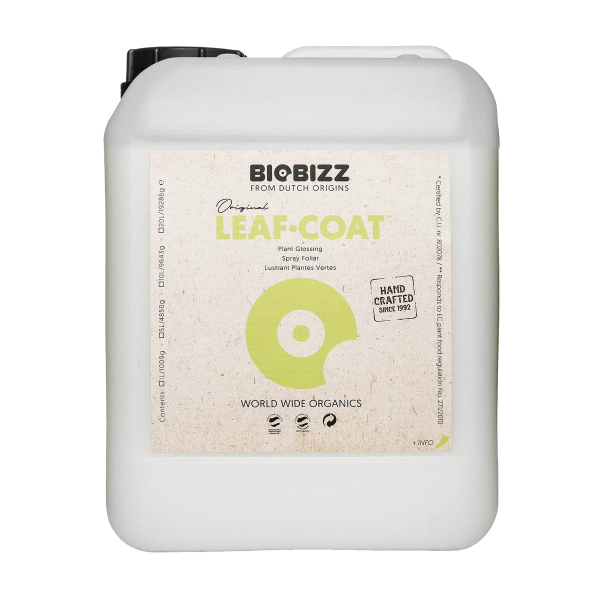 Biobizz Leaf Coat Leaf∙Coat™ is a ready-to-use product that strengthens and protects plants against unwanted insects and