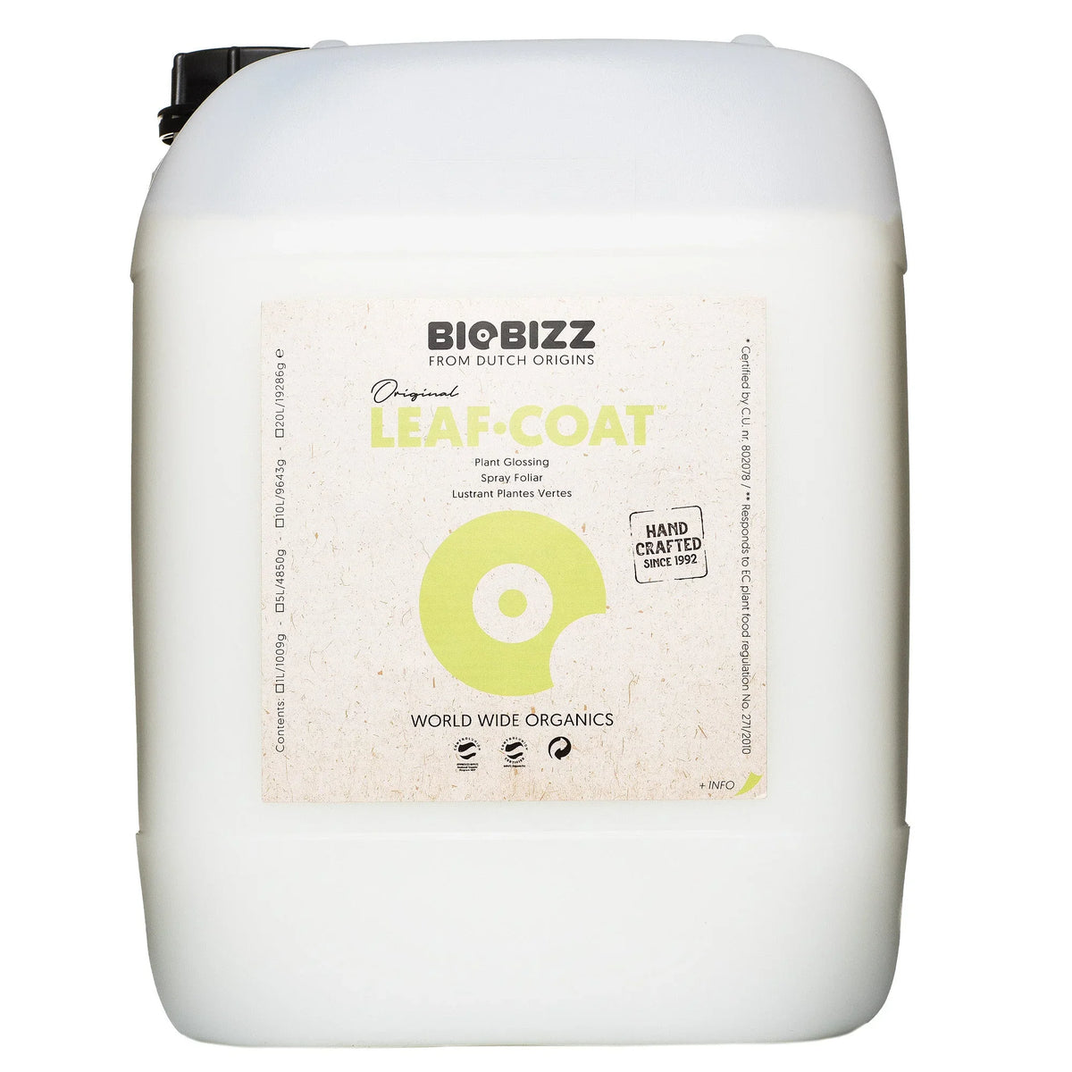 Biobizz Leaf Coat Leaf∙Coat™ is a ready-to-use product that strengthens and protects plants against unwanted insects and