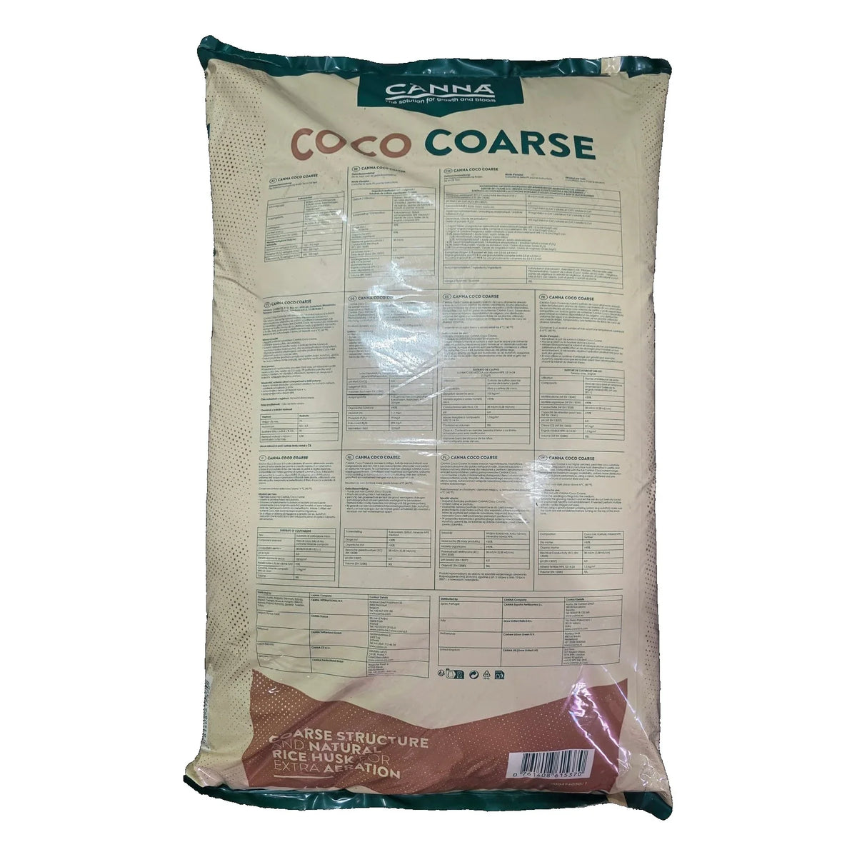 Canna Coco Coarse is a highly aerated peat-free coco substrate for fast-growing plants. It is a coco/rice husk alternative