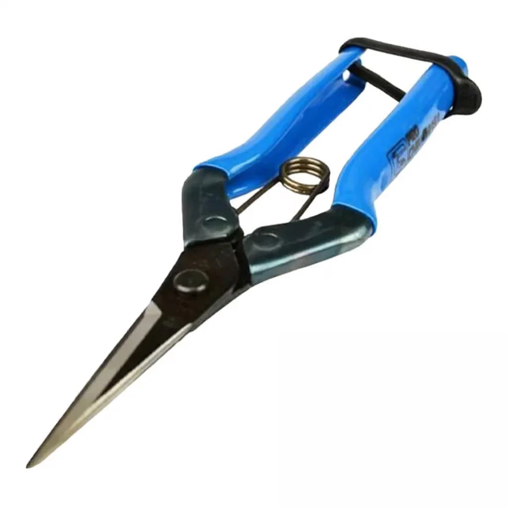 High quality Japanese carbon steel trimming scissors with 48mm straight blades. Durable steel construction with non-slip