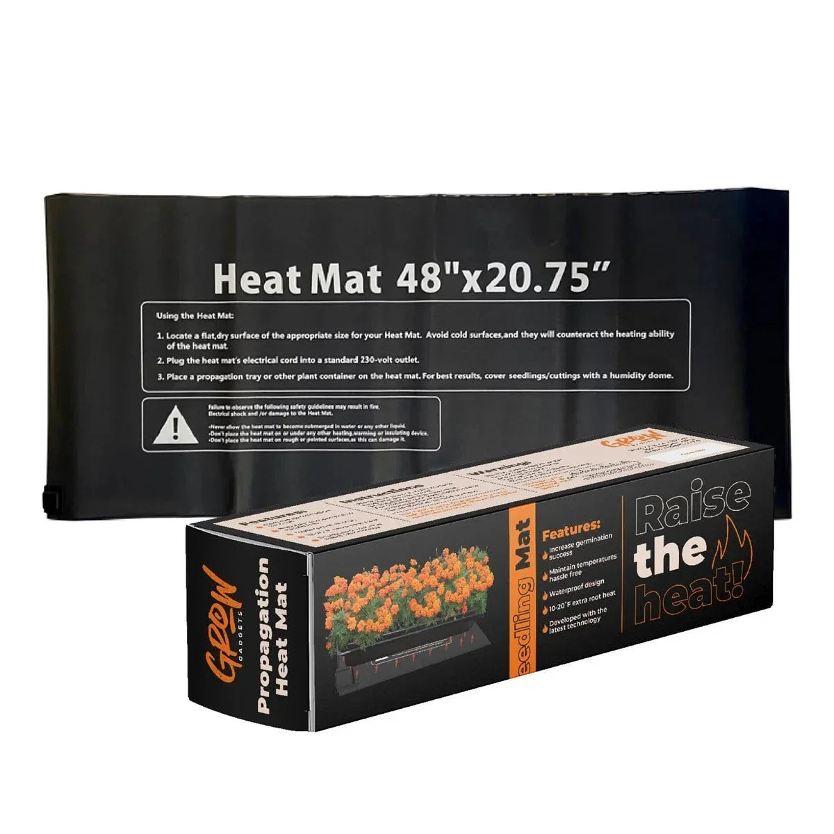 Grow Gadgets Heated Mat Warm your seedlings up to 20℃ above room temperature. This durable, waterproof mat accelerates