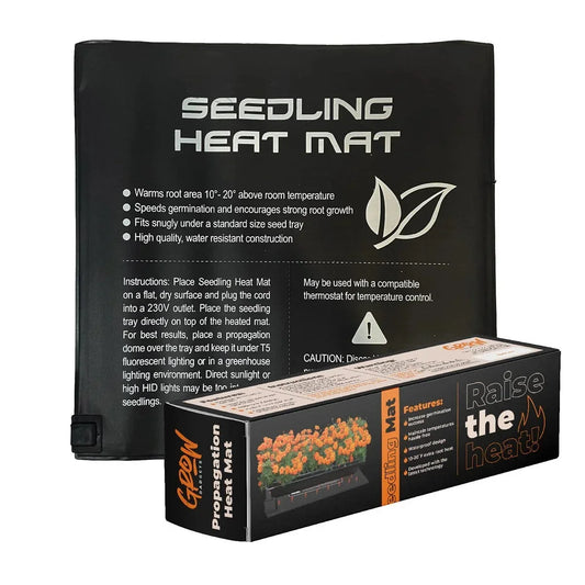 Grow Gadgets Heated Mat Warm your seedlings up to 20℃ above room temperature. This durable, waterproof mat accelerates