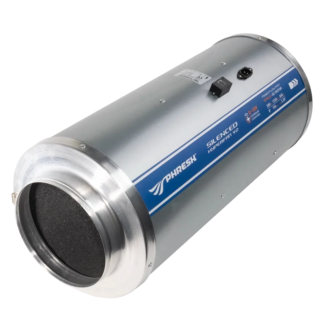 Phresh HyperFan V2 EC Silenced (Stealth) - 8 inch 200mm - 1230 m3/hr - HFS200V2