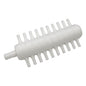 White plastic component with multiple nozzles on a white background