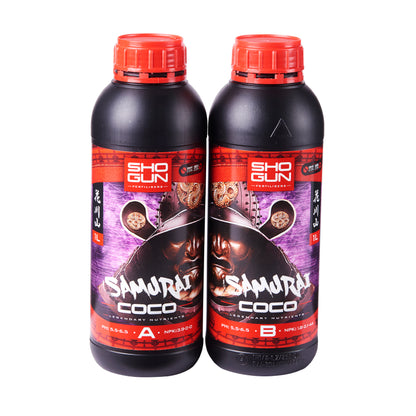 Two bottles of Sho Gun Samurai Coco on a white background