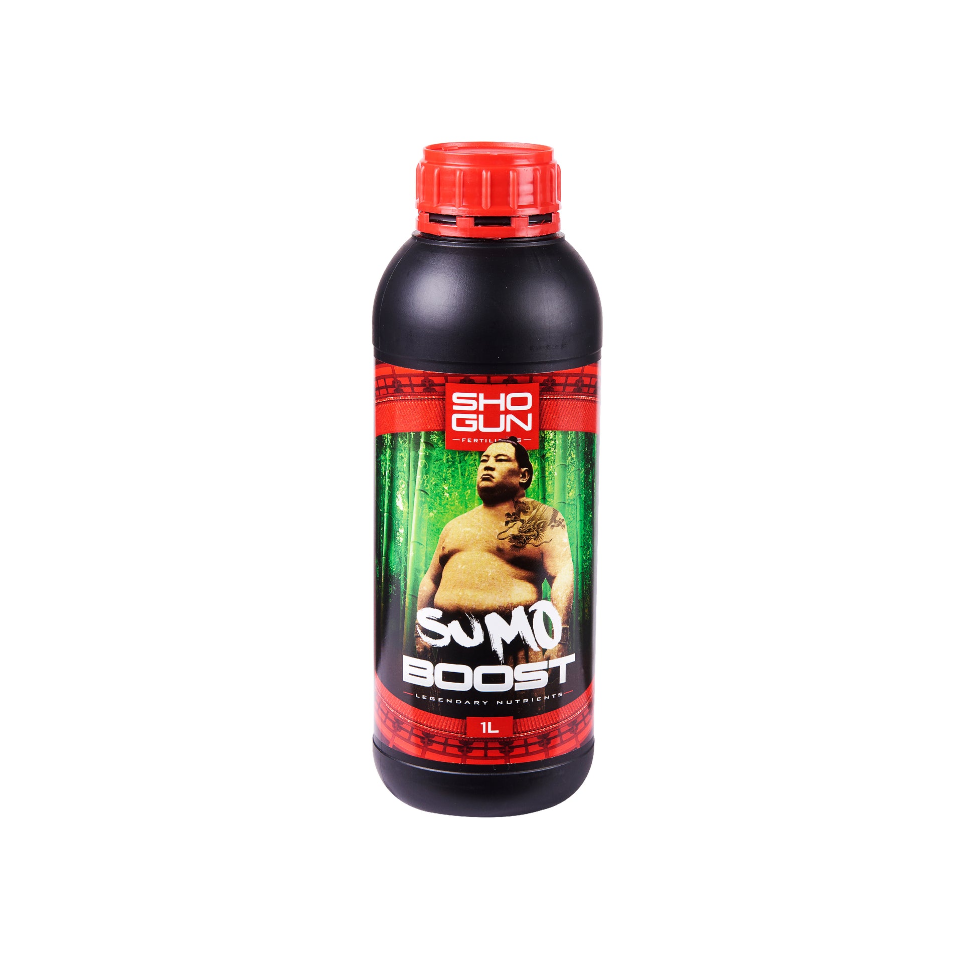 Bottle of Shogun Sumo Boost on a white background