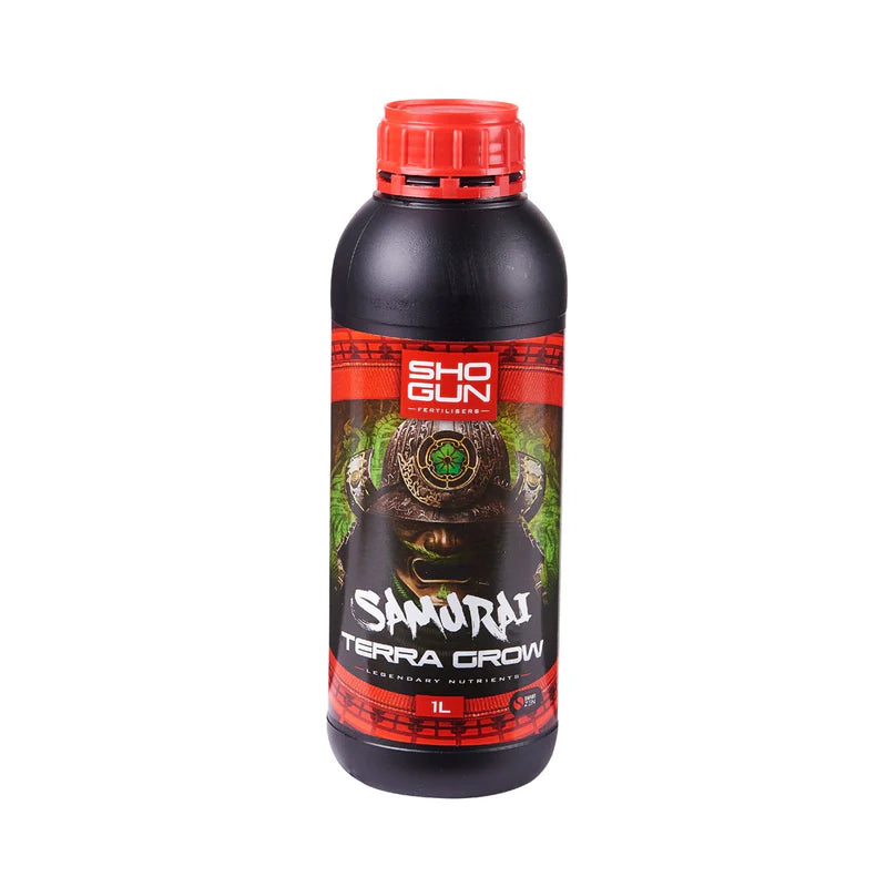 Bottle of Shogun Samurai Terra Grow on a white background