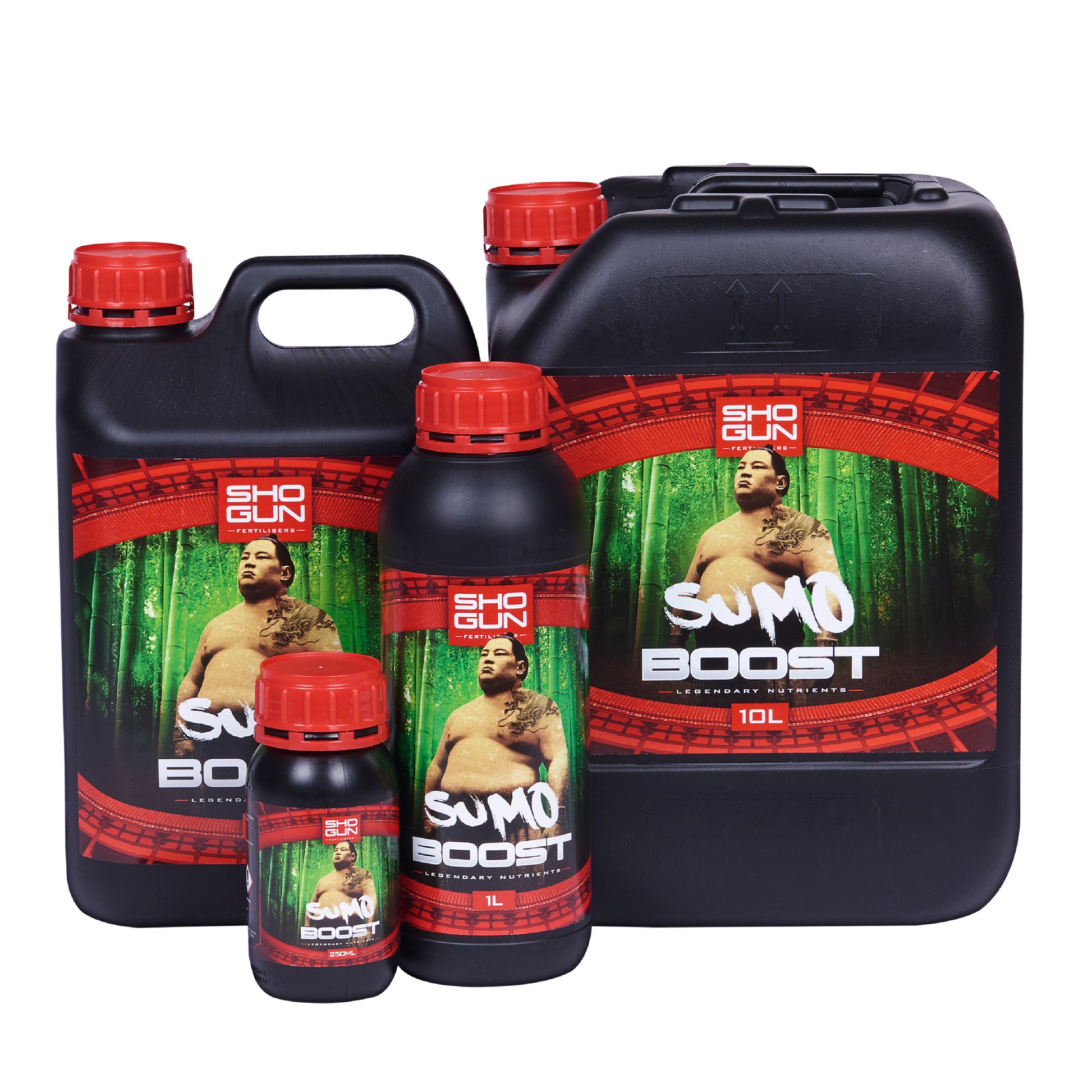 Set of Sumo Boost products by Sho Gun on a white background