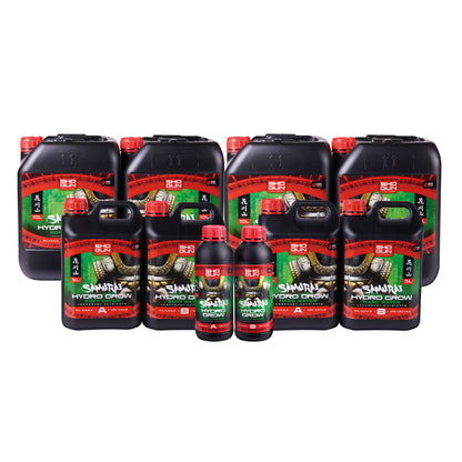 Set of Shunri Hydro Green plant nutrients on a white background