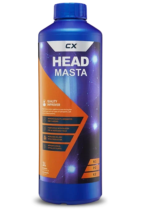 QUALITY IMPROVER Head Masta nutrient additive is used during the flowering period in all types of hydroponic, soil and coco
