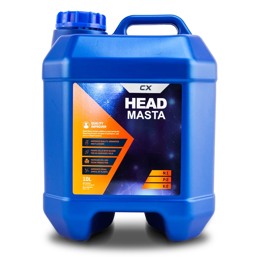 QUALITY IMPROVER Head Masta nutrient additive is used during the flowering period in all types of hydroponic, soil and coco