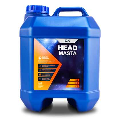 QUALITY IMPROVER Head Masta nutrient additive is used during the flowering period in all types of hydroponic, soil and coco