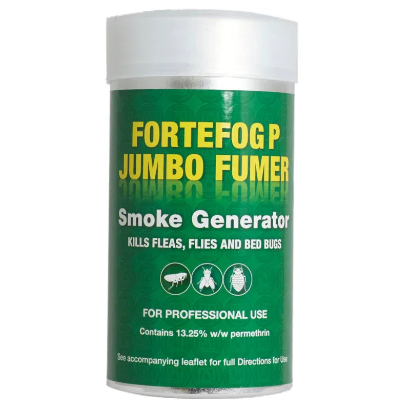 Fortefog P Jumbo Fumer smoke generator for killing fleas, flies, and bed bugs.