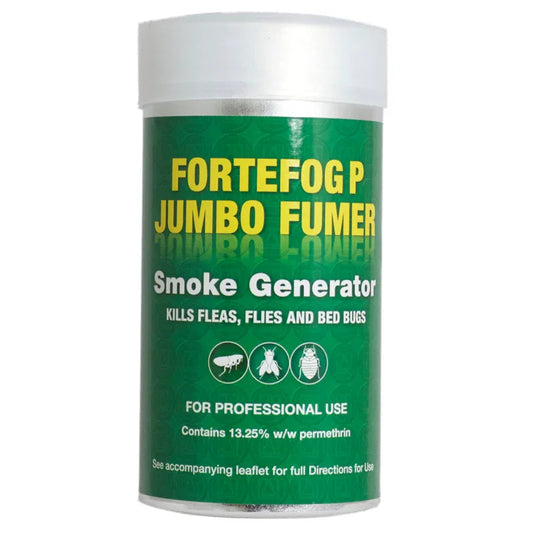 Fortefog P Jumbo Fumer smoke generator for killing fleas, flies, and bed bugs.