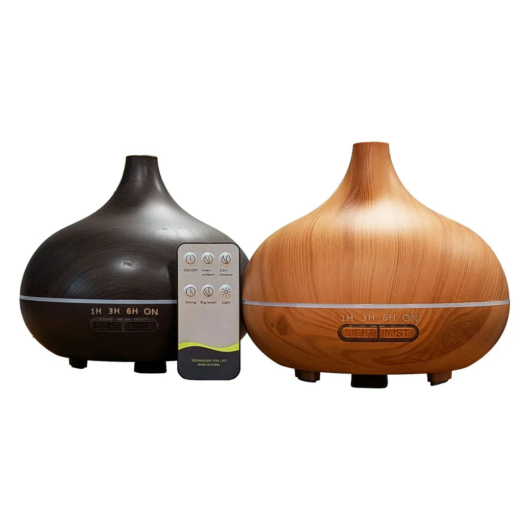 The LumiFresh Maple & Ebony Mist Diffusers are designed to elevate your living space with soft, aromatic mist and warm,