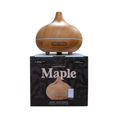 The LumiFresh Maple & Ebony Mist Diffusers are designed to elevate your living space with soft, aromatic mist and warm,