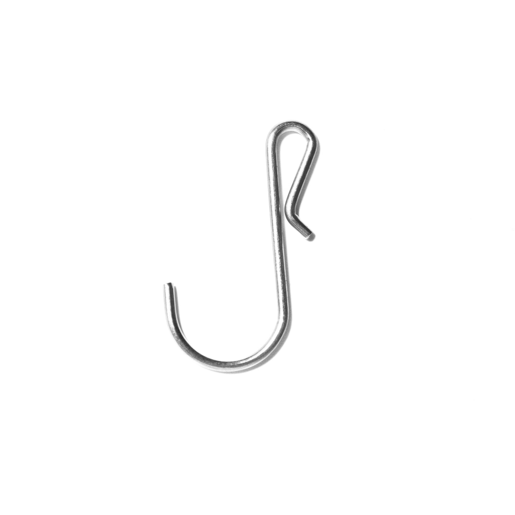 Metallic hook on a white background