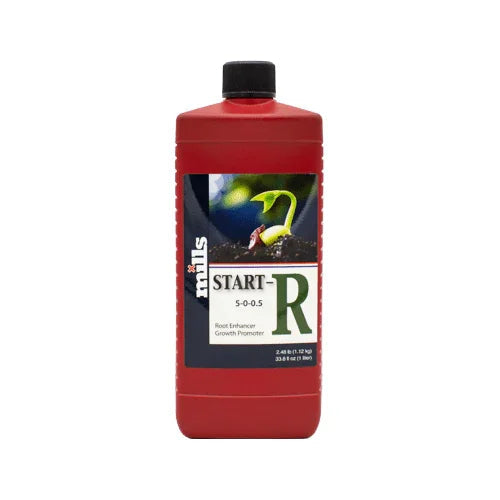 Mills Start R base nutrient with kelp, humic and fulvic acids for healthy vegetative growth and root development.