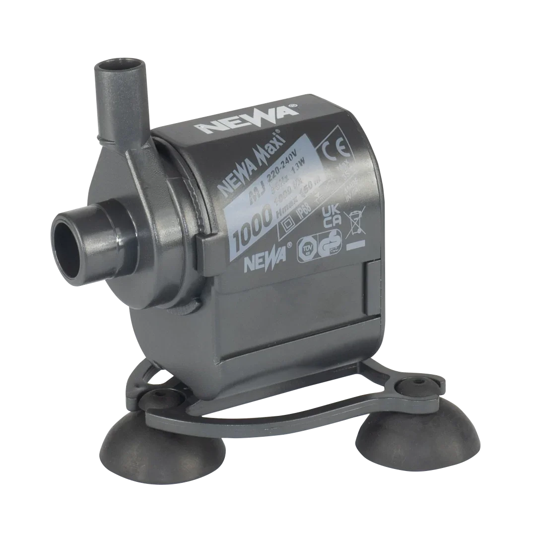 NEWA Maxi MJ Pumps Submersible water pumps for small to medium hydroponics systems. All Newa Maxi MJ pumps feature a silent,
