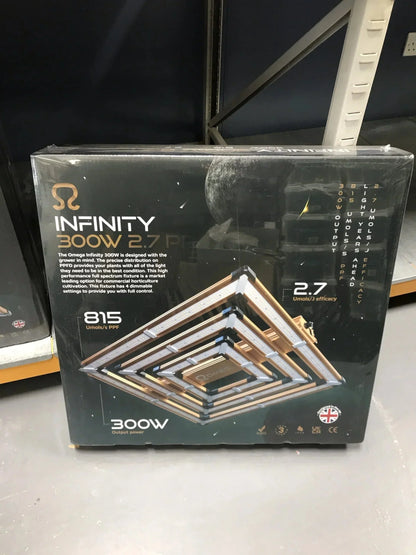 Omega Infinity 300W 2.7 Pro LED ​An efficient and effective growing LED with an awesome 2.7 μmols/j of efficacy. A great