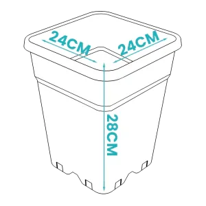 Plastic Pots Black square pots are useful for hand watering, flood and drain, drip feed systems or for your own homemade