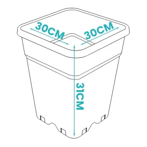 Plastic Pots Black square pots are useful for hand watering, flood and drain, drip feed systems or for your own homemade