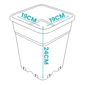 Plastic Pots Black square pots are useful for hand watering, flood and drain, drip feed systems or for your own homemade