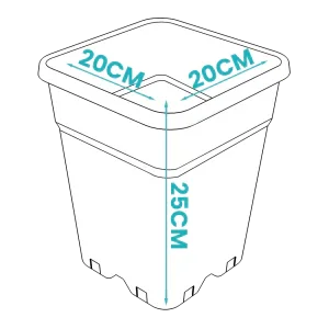 Plastic Pots Black square pots are useful for hand watering, flood and drain, drip feed systems or for your own homemade