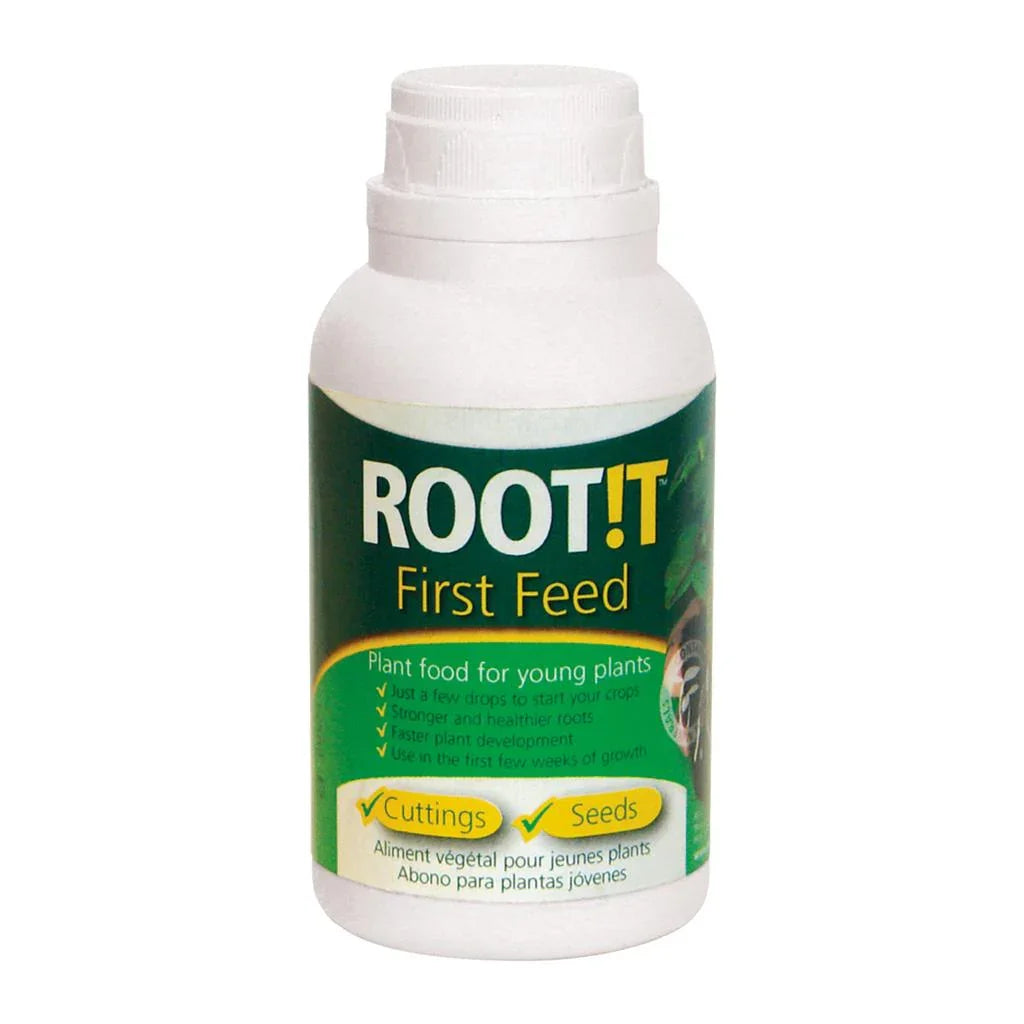 Root!t First Feed plant food for young plants, cuttings and seeds.