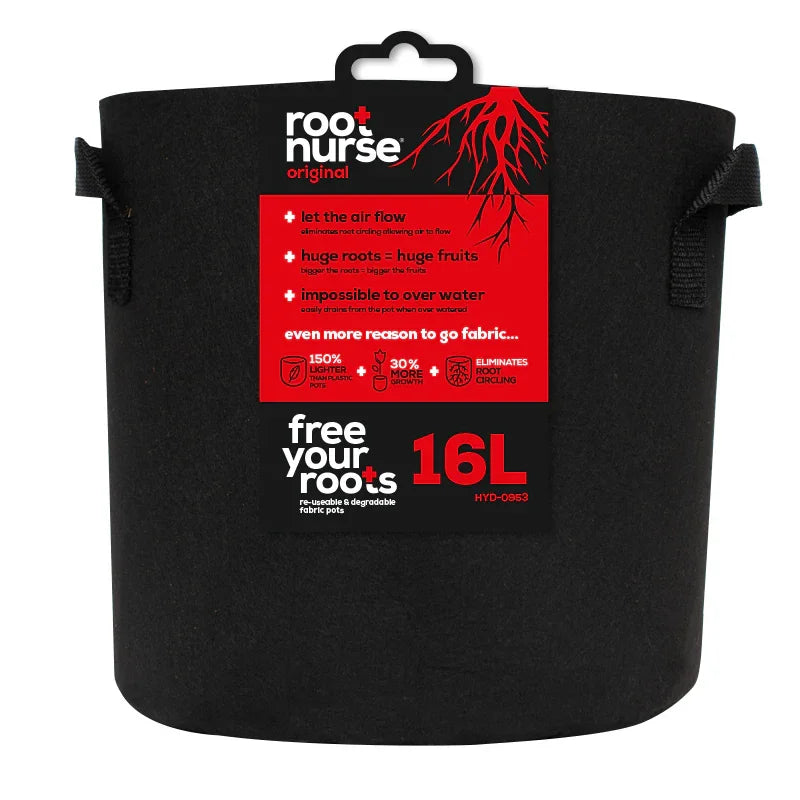 Root Nurse Black Pot Give your plants the support they deserve with durable, reusable fabric containers designed for healthy