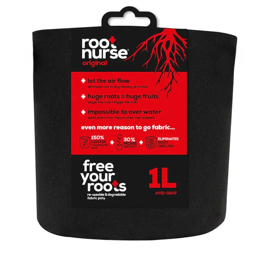 Root Nurse Black Pot Give your plants the support they deserve with durable, reusable fabric containers designed for healthy