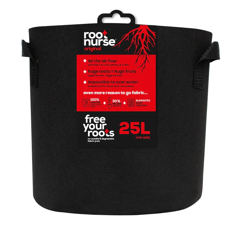 Root Nurse Black Pot Give your plants the support they deserve with durable, reusable fabric containers designed for healthy