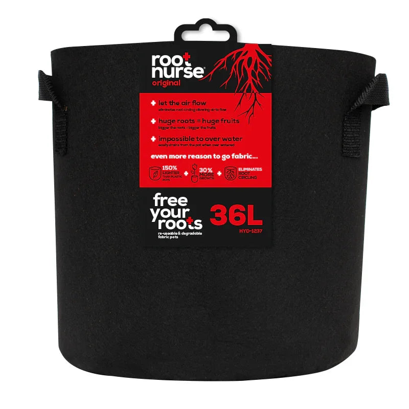 Root Nurse Black Pot Give your plants the support they deserve with durable, reusable fabric containers designed for healthy