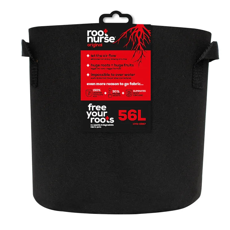 Root Nurse Black Pot Give your plants the support they deserve with durable, reusable fabric containers designed for healthy