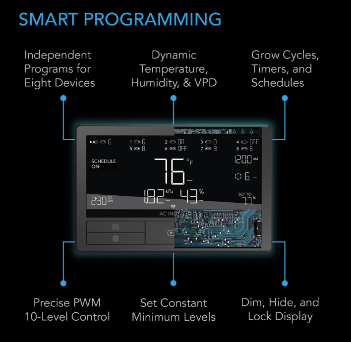 AC Infinity Controller 69 Pro + (8 Ports) - Default Title - DiscountHydro.com - 138.00 - AC Infinity, Environment Control, Environment Control > Environment Controllers, Fans & Filters > Fan Controllers, Lighting > Timers & Controllers