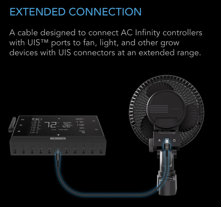 AC Infinity UIS Controller Male to Male - Default Title - DiscountHydro.com - 9.99 - AC Infinity, Environment Control, Environment Control > Environment Controllers, Tools and Accessories