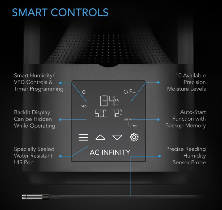 AC Infinity - Cloudforge SMART Environmental Humidifier T3 - Default Title - DiscountHydro.com - 68.99 - AC Infinity, Environment Control > Humidifiers