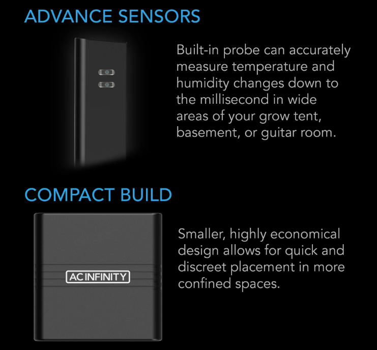 AC Infinity - Cloudcom A2 - Default Title - DiscountHydro.com - 14.99 - AC Infinity, Environment Control > Environment Controllers, Environment Control > Thermometers & Hygrometers