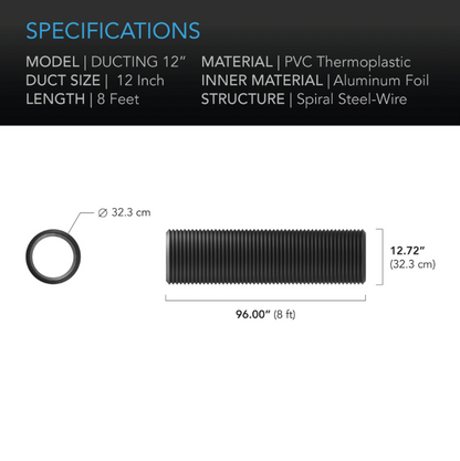 AC Infinity - Flexible Four-Layer Ducting - 4 inch x 8ft - DiscountHydro.com - 11.99 - AC Infinity, Fans & Filters > Ducting