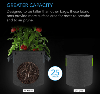 AC Infinity - Heavy Duty Fabric Post - 1 Gallon - DiscountHydro.com - 16.99 - AC Infinity, Pots & Trays > Plant Pots and Pouches