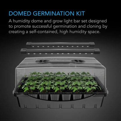 AC Infinity - Humidity Dome with Light Bars - HDL5 Humidity Dome with Light Bars 5 x 8 Tray - DiscountHydro.com - 71.99 - AC Infinity, Grow Media > Propagation, Lighting > Propagation Lighting, Pots & Trays > Propagation Trays