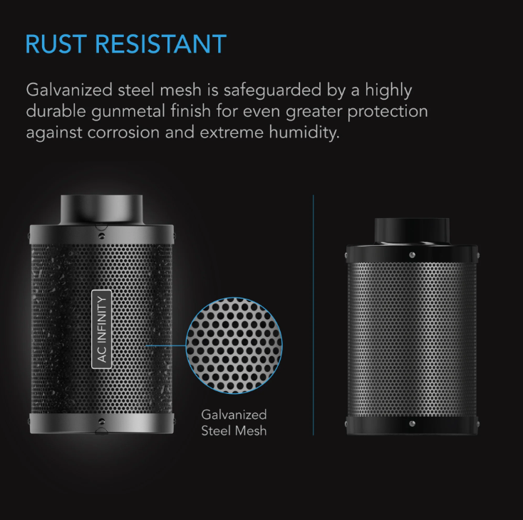 Carbon Filters - 4 inch = 356 m3/hour - DiscountHydro.com - 44.99 - AC Infinity, Fans & Filters > Carbon Filters