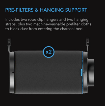 Carbon Filters - 4 inch = 356 m3/hour - DiscountHydro.com - 44.99 - AC Infinity, Fans & Filters > Carbon Filters