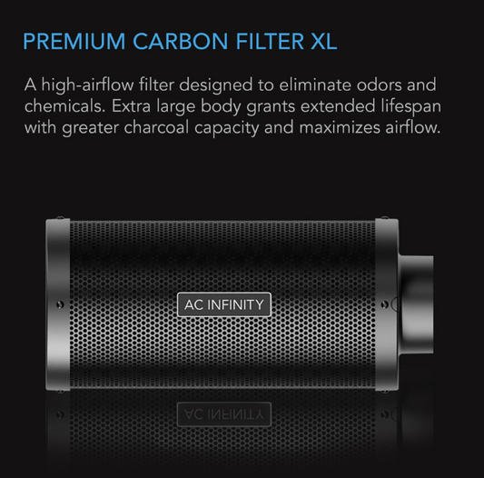XL Carbon Filters - 4 inch = 509 m3/hour - DiscountHydro.com - 63.99 - AC Infinity, Fans & Filters > Carbon Filters