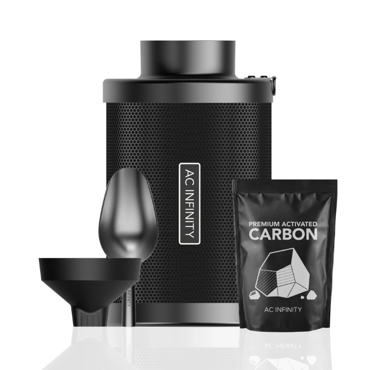 Refillable Carbon Filters - 4 inch = 357 m3/hour - DiscountHydro.com - 81.99 - AC Infinity, Fans & Filters > Carbon Filters