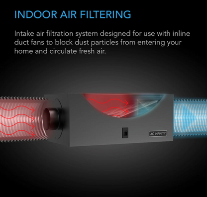 Air Filter Boxes - 4 inch - DiscountHydro.com - 108.00 - AC Infinity, Fans & Filters > Inline / Intake Fans