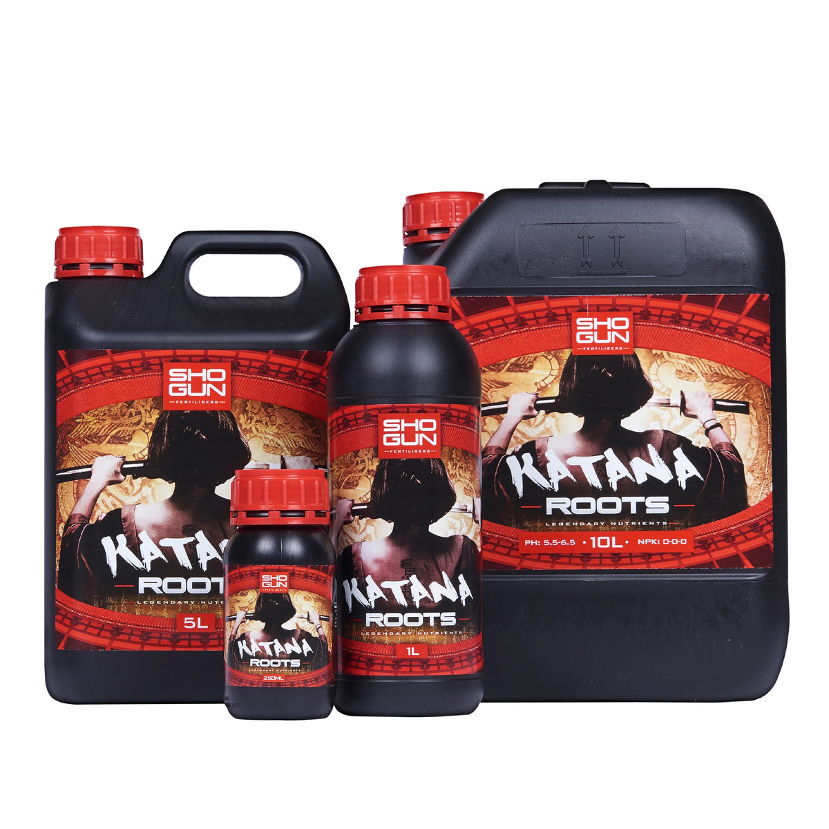 SHOGUN Katana Roots See roots in as little as 5 days. Katana Roots stimulates root initiation and elongation, using boron to